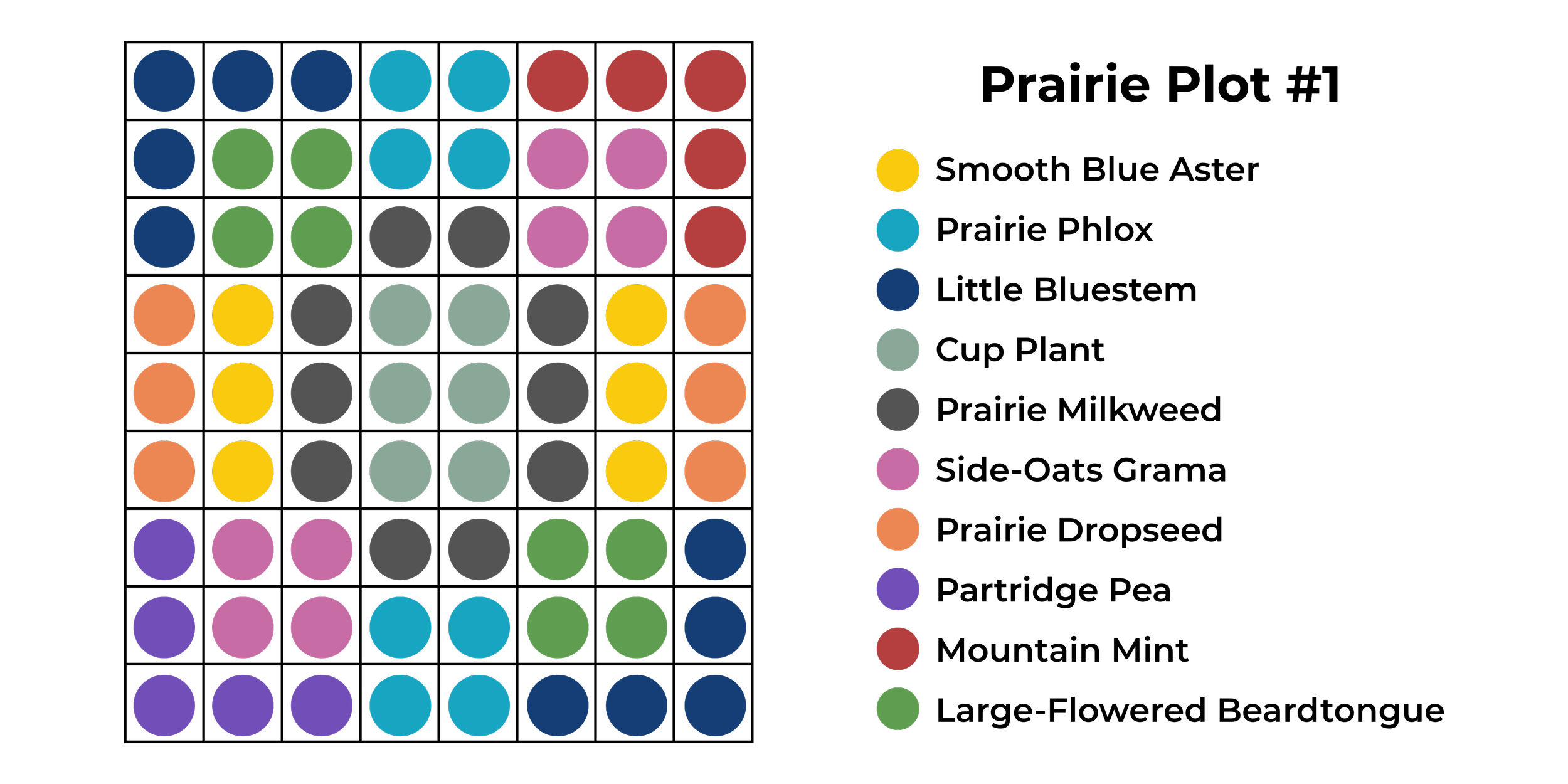 Color palette with 36 colors arranged in a grid, and a color chart on the right showing the name of each color in black text.