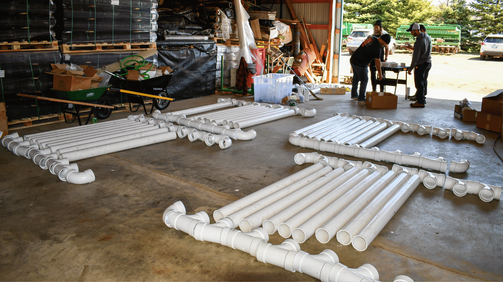 Frames laid out for construction