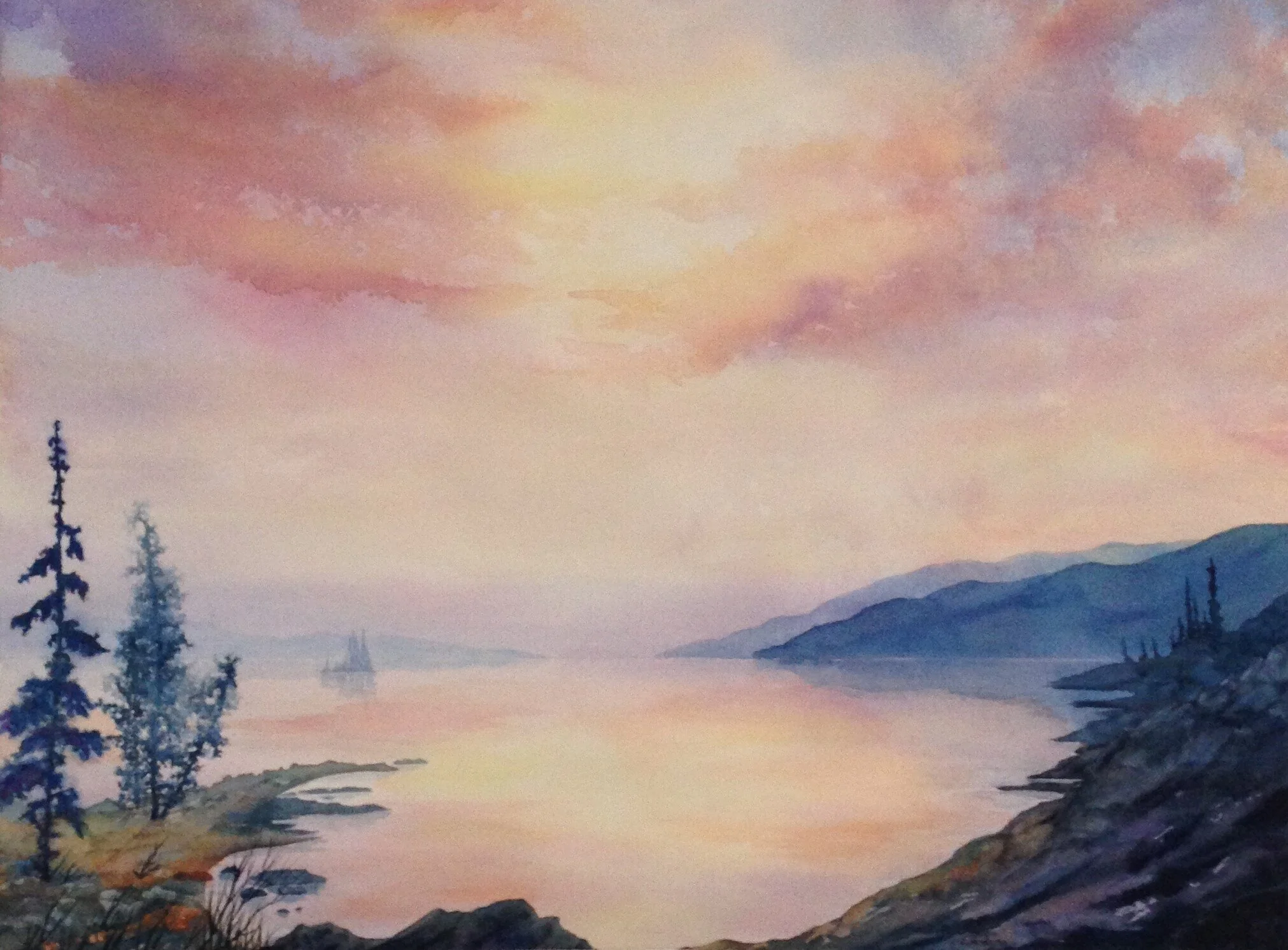 "Pink Sky at Night" 22x30