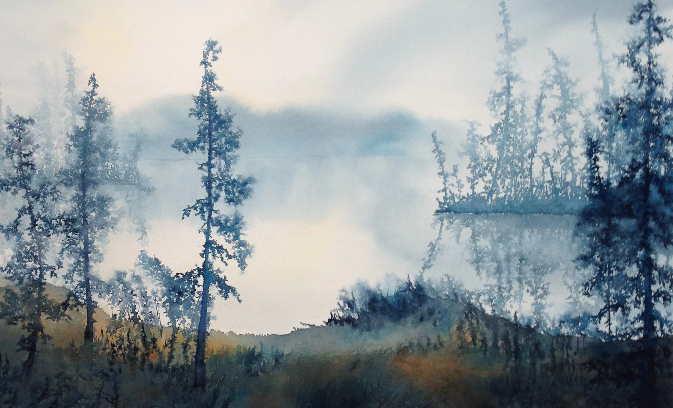 "Blue Bay Reflections" 17.5x28.75