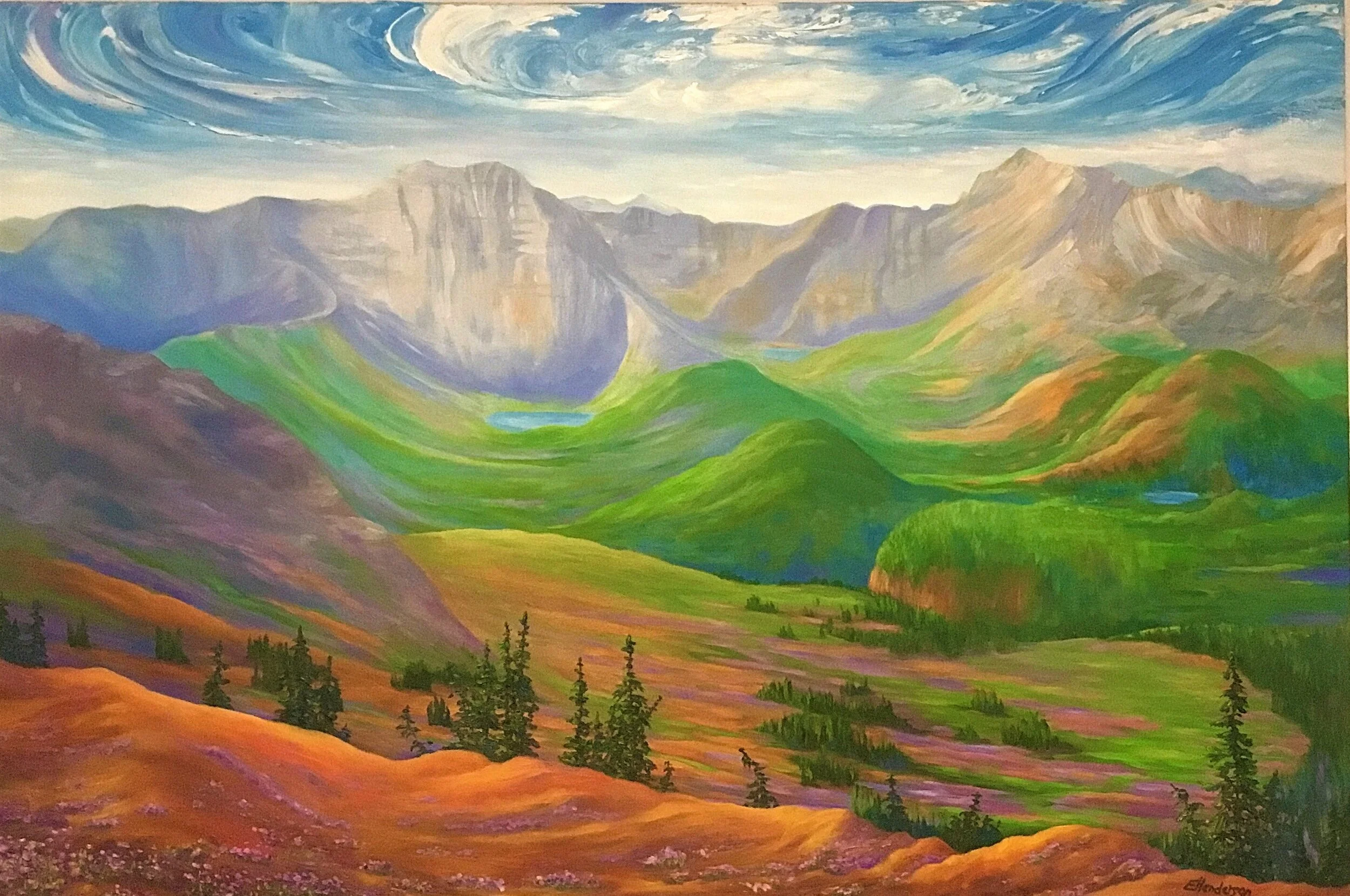 Commission "Mt. Alderson Sky" 24x36x1.5 Oil Painting