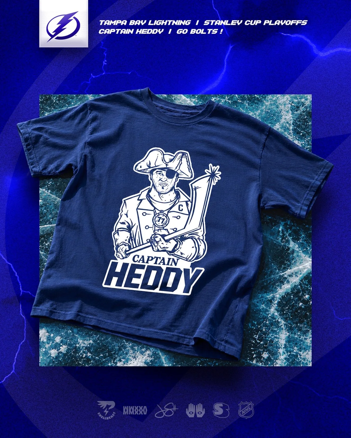 TONIGHT! Ride Captain Ride @vichedman77 
⚡️💥🏒✨
@tblightning 
#stanleycupplayoffs #teedesign #illustrationdesign 
🏆🏆🏆