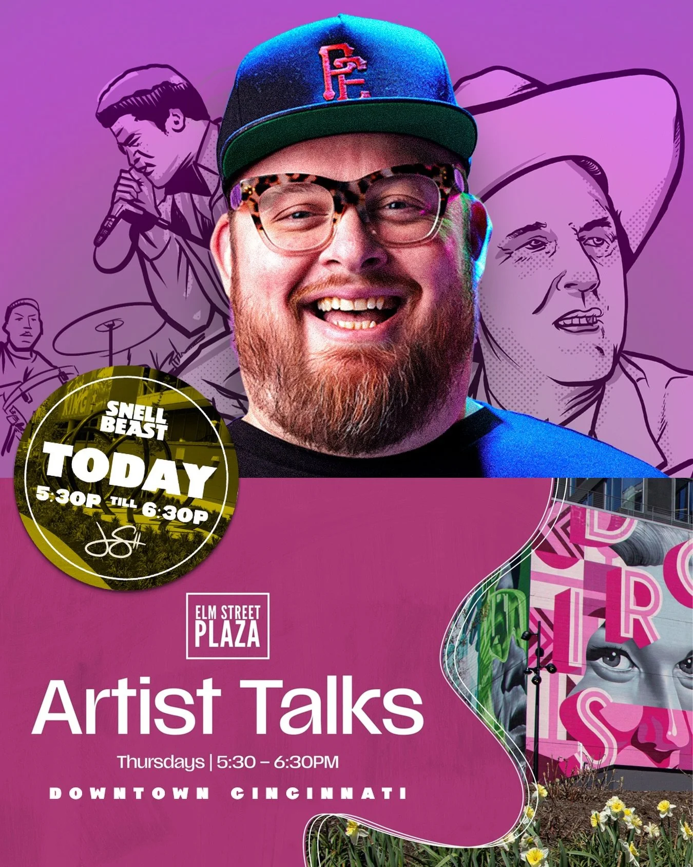 See you @elmstreetplazacincy for my Artist Talk celebrating my new King Records sculpture! This thing is massive! Huge props to @radiusconcepts for helping me make this bad boy a reality! @the_agar_co and @salzberrysteak for giving me this opportunit