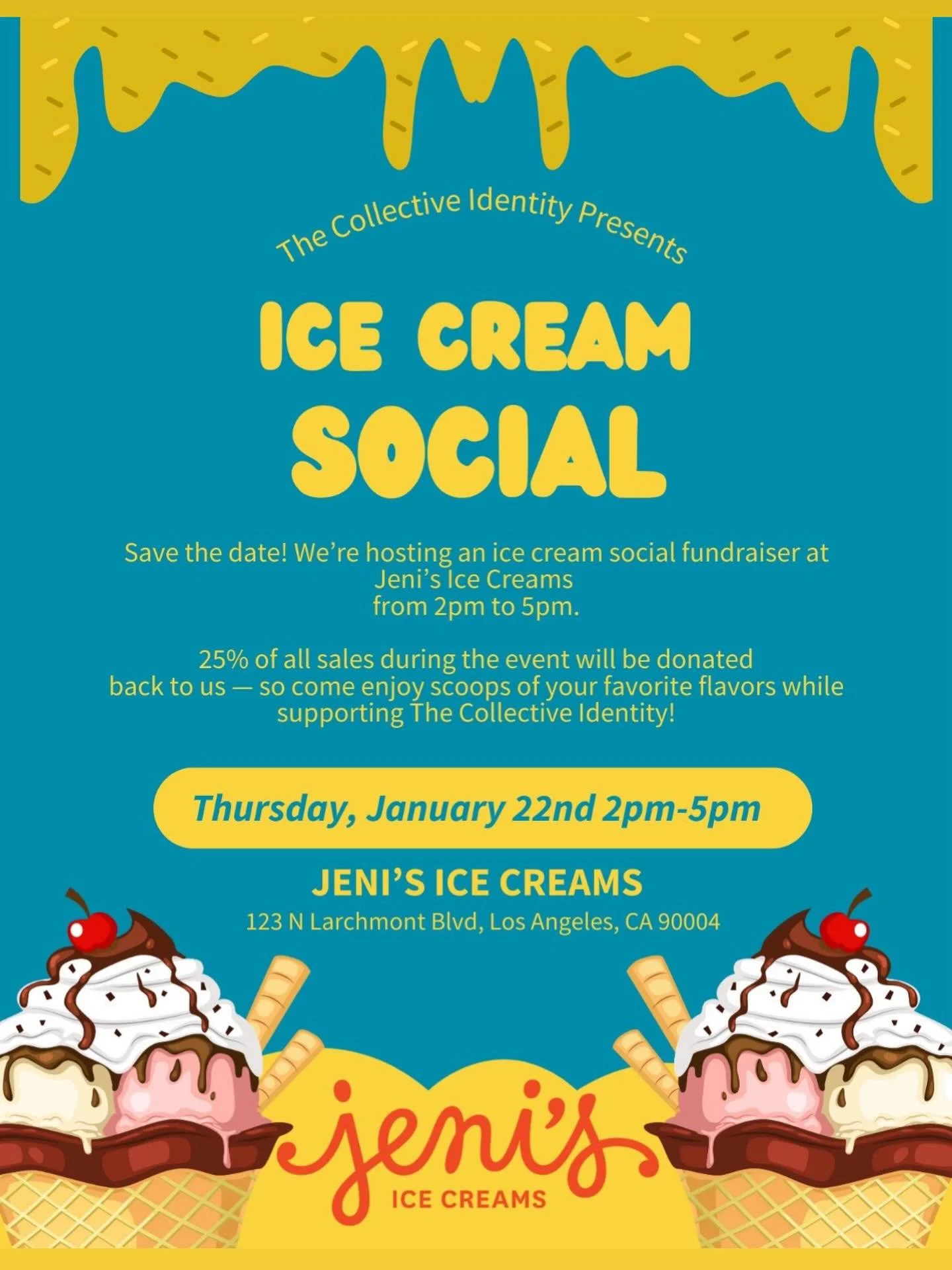 Come and support TCI for Mentoring Awareness month and visit us between 2-5 and grab some ice cream at @jenisicecreams in Larchmont on Thursday Jan 22! 

#mentoring #usc #blackgirls #jenisicecream #thecollectiveidentity