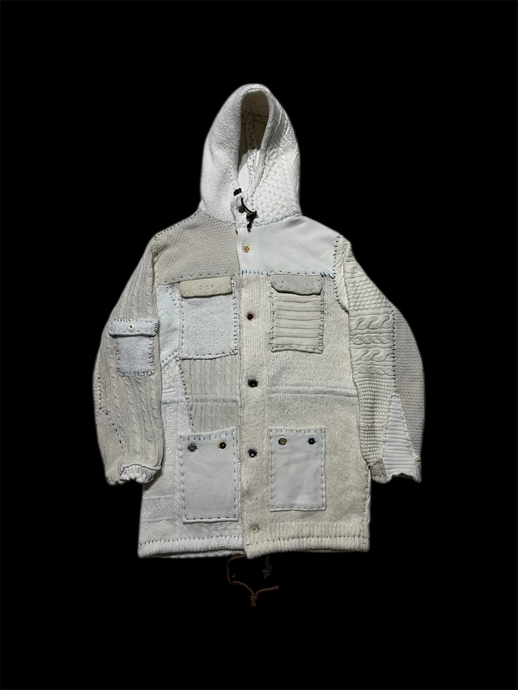 knit trench coat ‘cream’