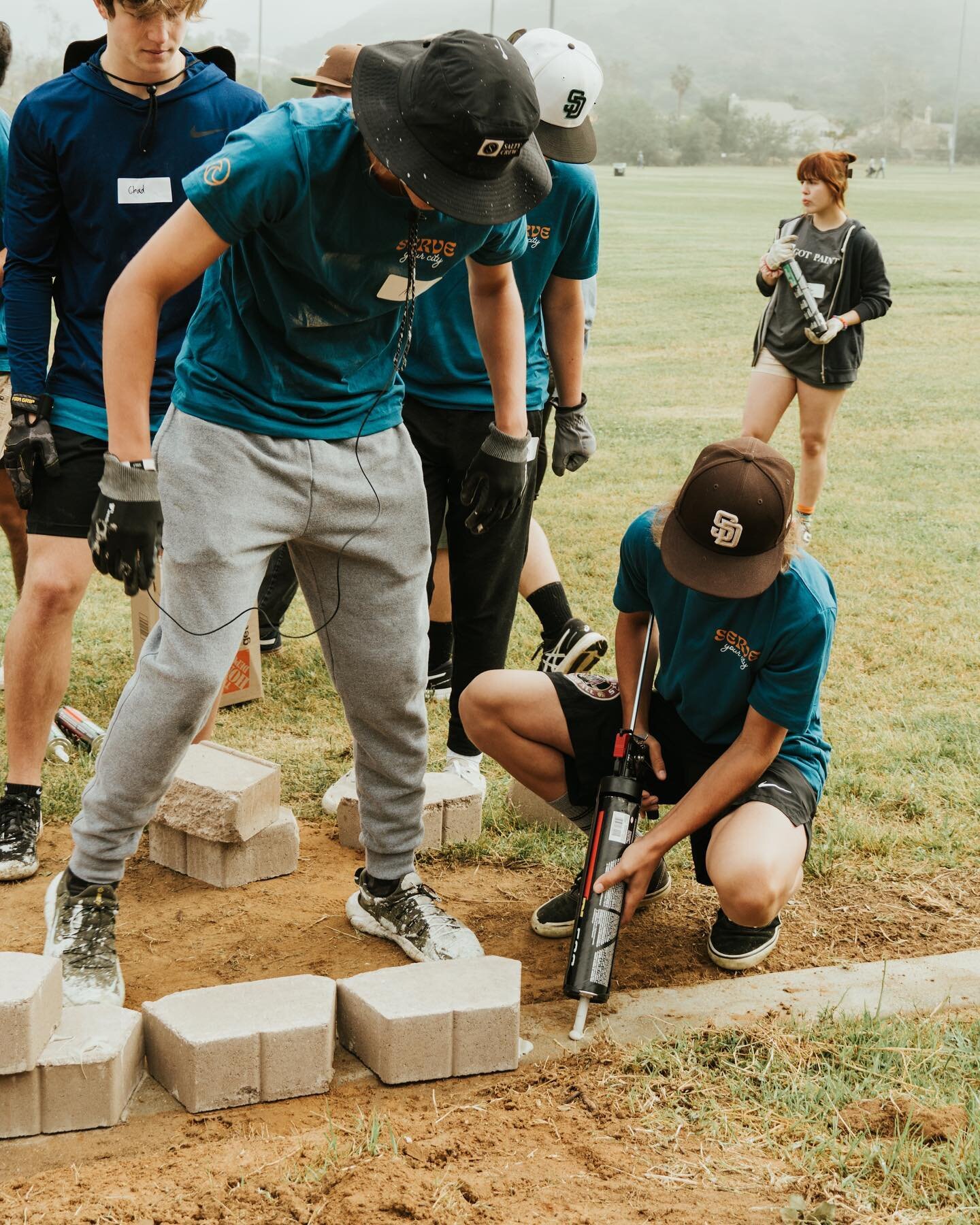 Here&rsquo;s a peek into the Thrive and Elevate students building a retainer wall at Frances Ryan Park yesterday for Serve your City! We had so many students wake up early and dove right into hard work!