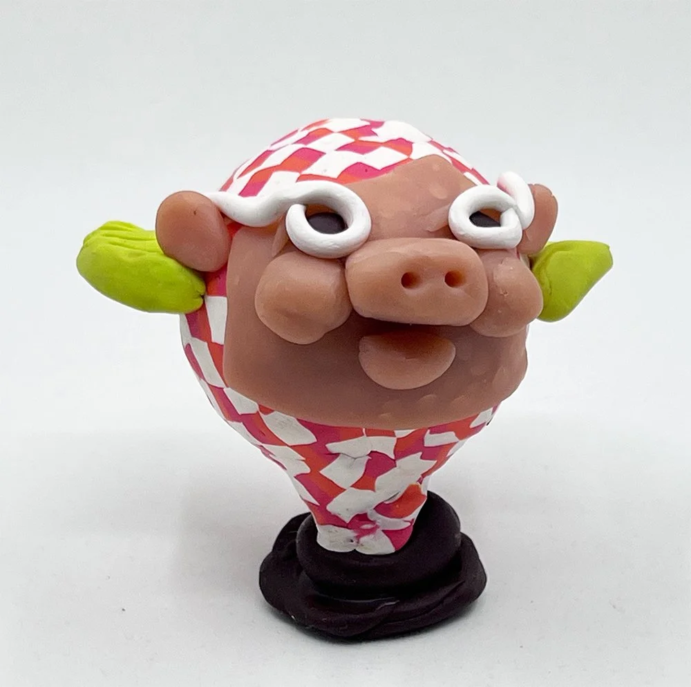 White Goggled racing Pig