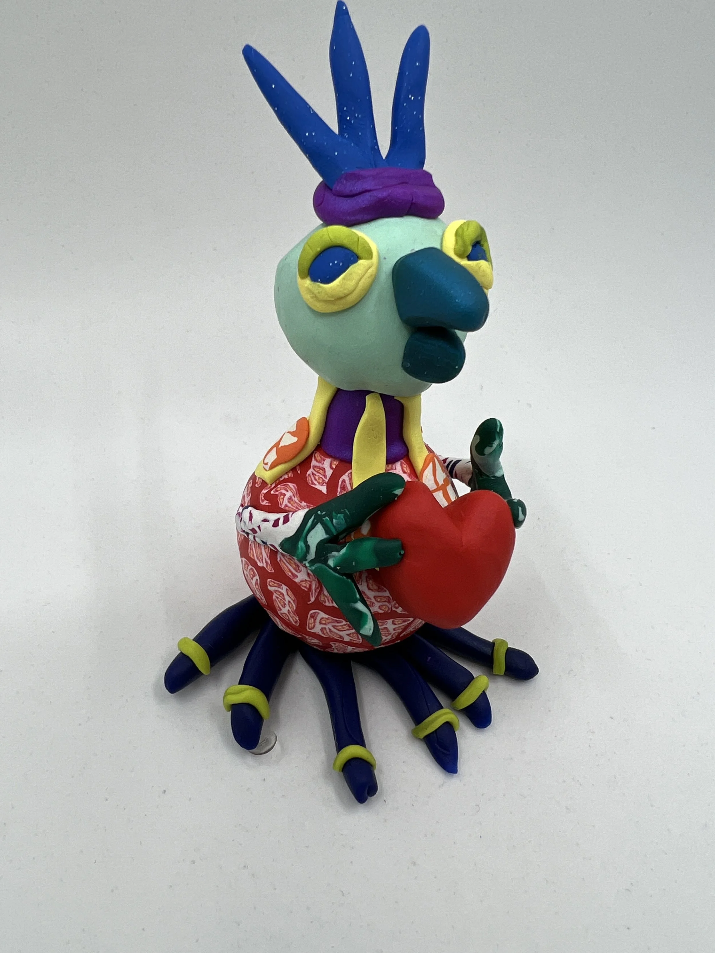 Green Faced Bird with Ringed Toes