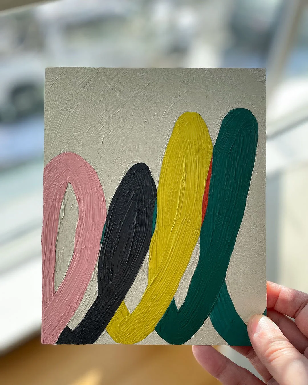 Playing with strokes and colours - the loops continue! 🌞🎨

#idea #sketch #painting #abstractart #colorplay #newwork #artwatchers #studio&nbsp;#contemporaryart #chifunwong