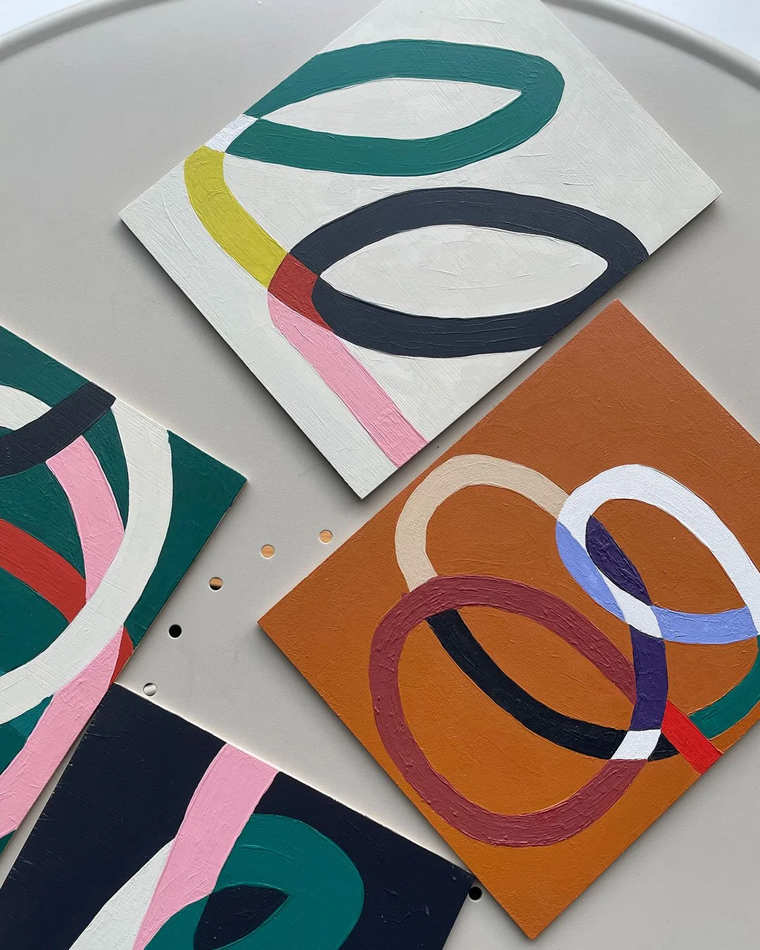 I often create small pieces before moving to a large canvas. This step gives me space to explore colour and composition freely. I&rsquo;m glad I do this&mdash;these small works become valuable references in my process. Keeping these sketches feels li