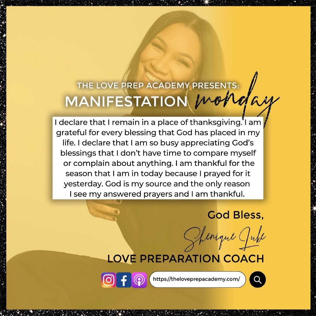 Happy Manifestation Monday! Remember to always be thankful! We get so busy chasing the next goal or prayer that we never enjoy what God has blessed us with. 🙏🏽

We must remain in a place of thanksgiving so that we remember our true source. Every se