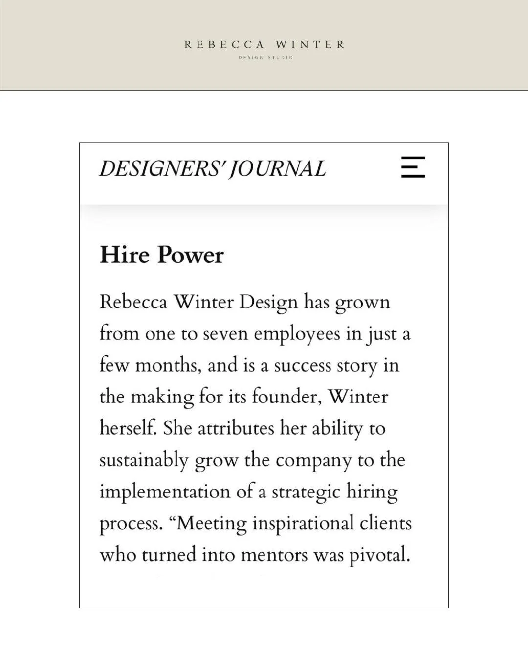 Featured in The Designers' Journal