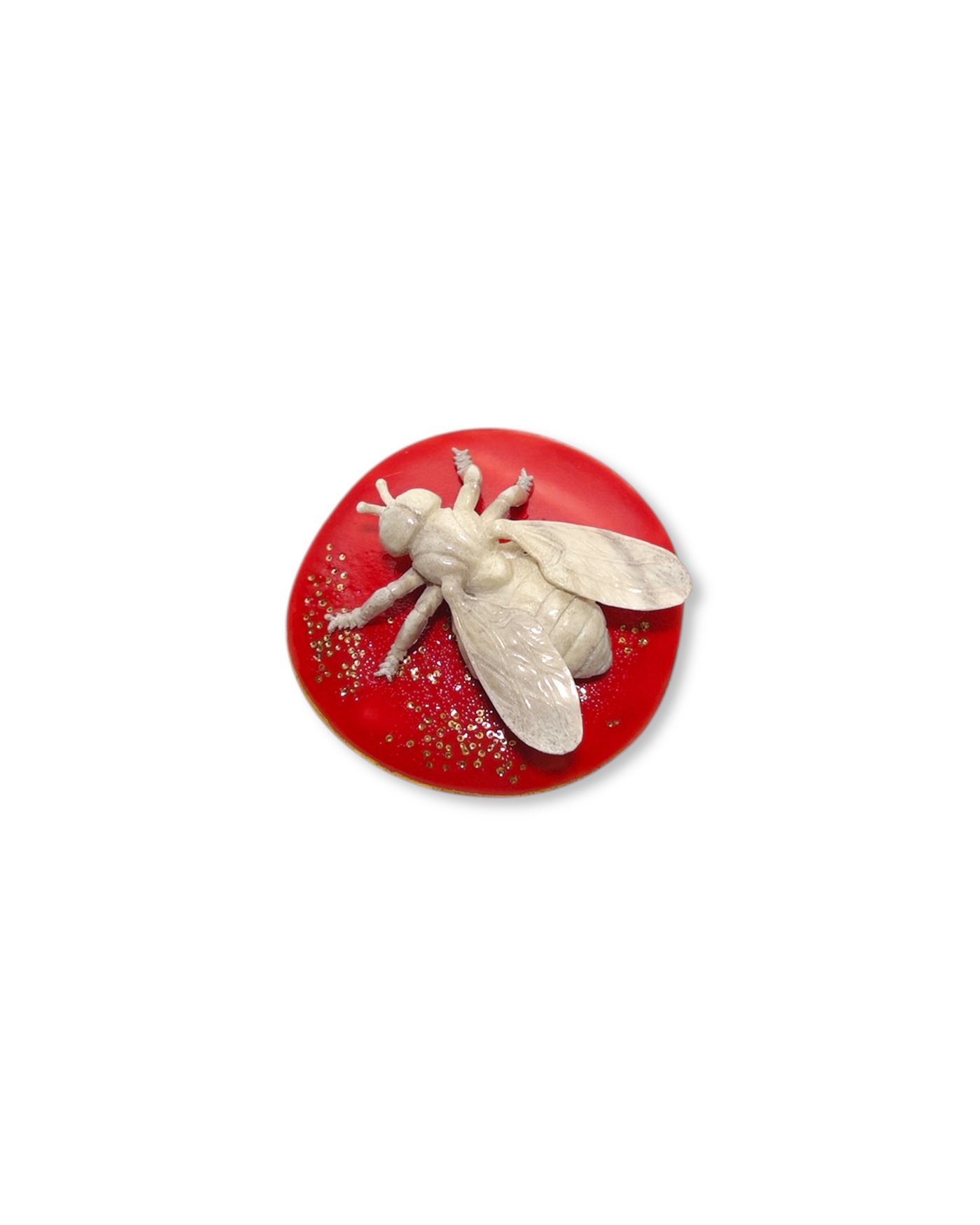 Bee Brooch - Red