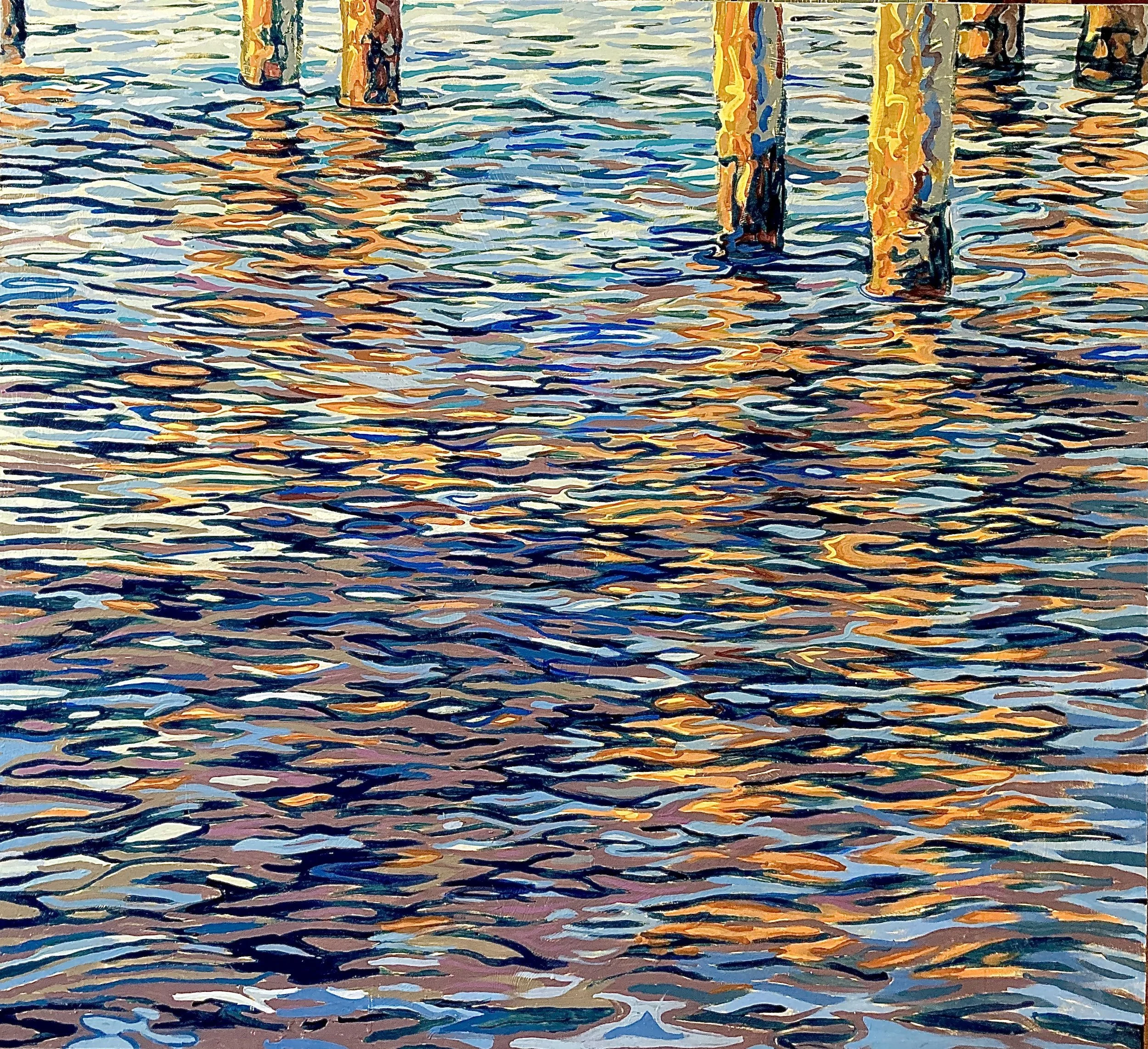 71. Bay Water with Wooden Pylons.