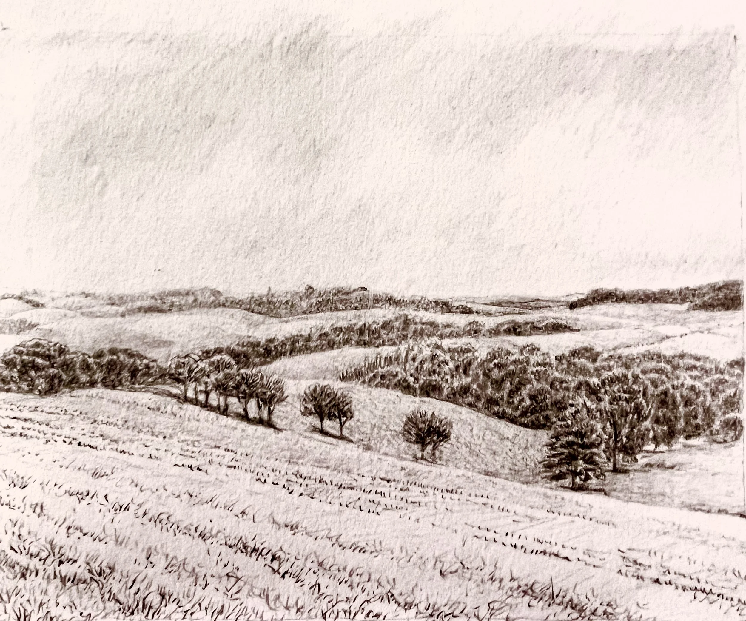 19. Landscape drawing. Keswick country.
