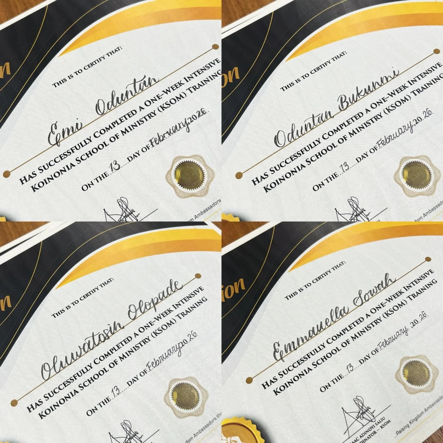 Loved working on these certificates for a Nigerian school. 

It was a beautiful experience carefully writing names that were new to me &mdash; each one unique and meaningful. Moments like this remind me how special it is to work across different cult