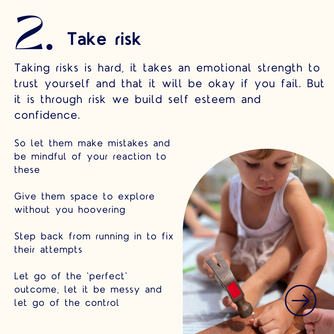 Building Toddler independence with risk taking