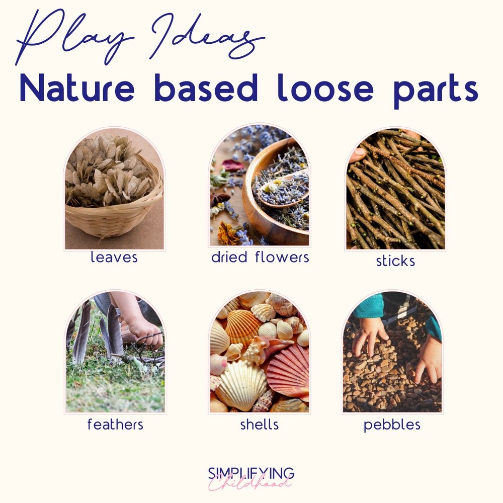 Nature play loose part ideas