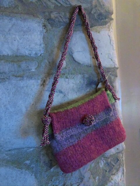 Hand Knit Draw String Felted Purse, Felted Bag, Multiple Colors | Felted  for Ewe