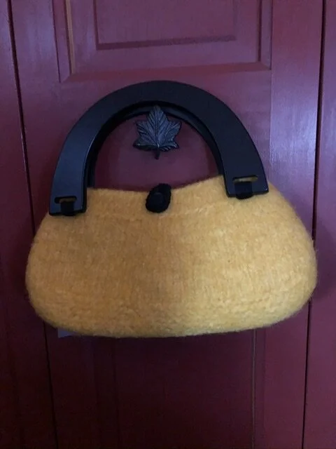 Wool Purse (Black and Gold)