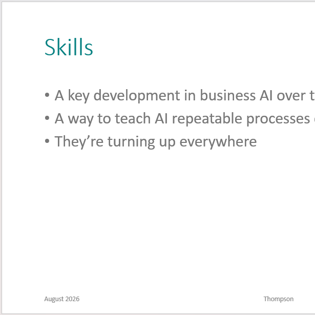 Skills: The New Building Block for Business AI