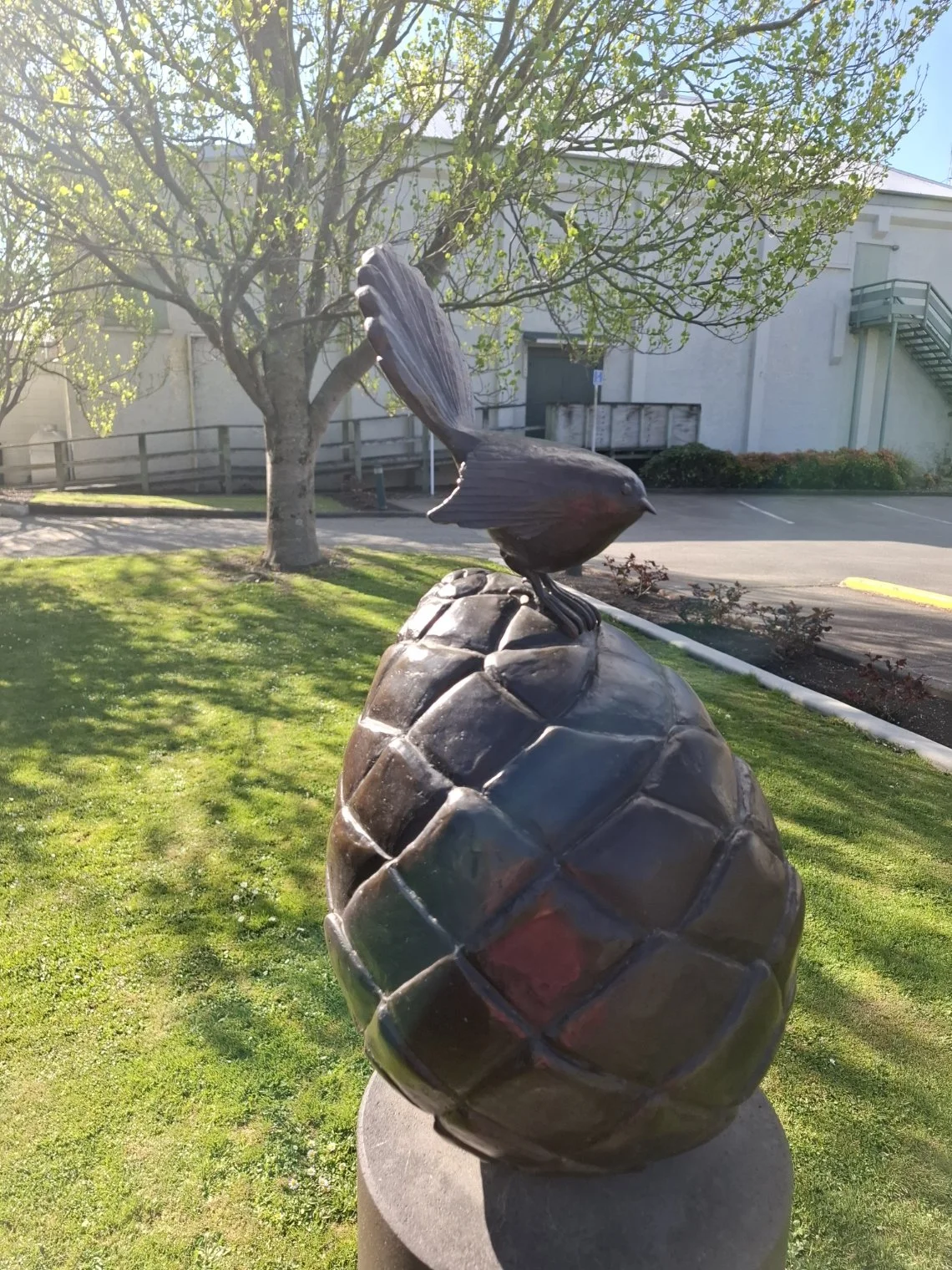 Piwakawaka sculpture on Geraldine sculpture trail