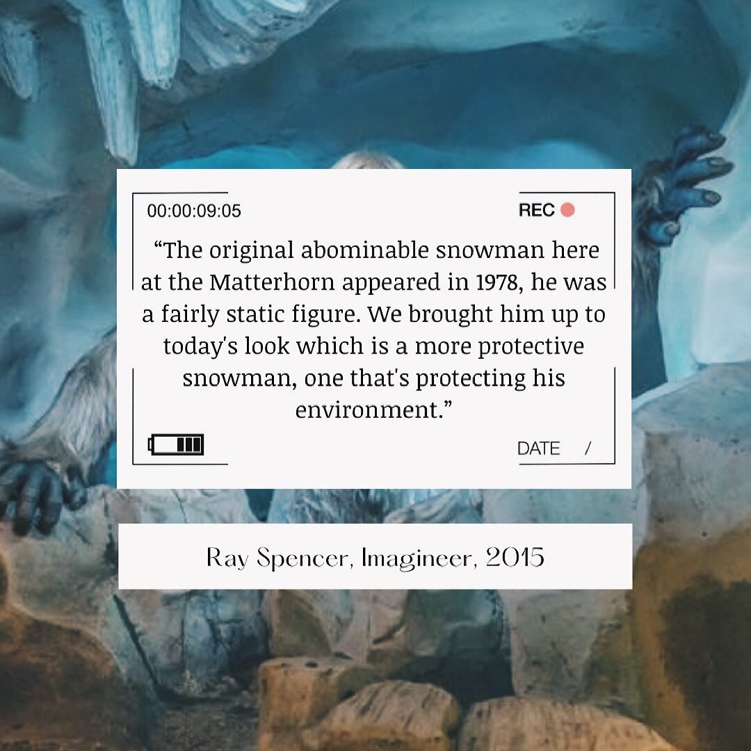 I couldn&rsquo;t talk about the Matterhorn Bobsleds without mentioning Harold the Yeti 🤷🏻&zwj;♀️

The yeti was not an original feature of the ride when it first opened, but was added almost 20 years later to bring the story of the mountain together