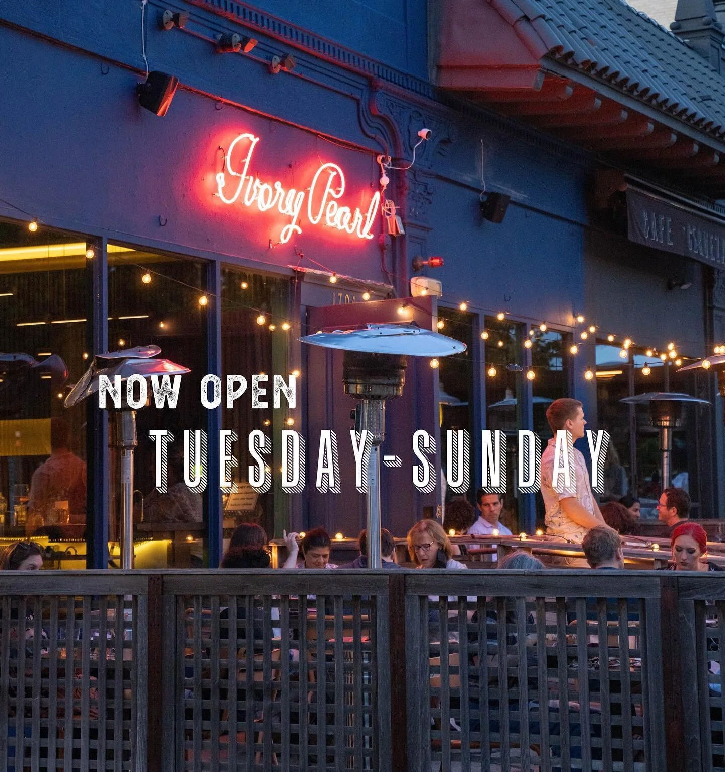 We added a extra day of service!
Now open Tuesday-Sunday weekly! 

Walk-in or book a reservation link in bio 

#ivorypearl #fallhours #foodie #bostonfoodies #booknow #alfrescodining