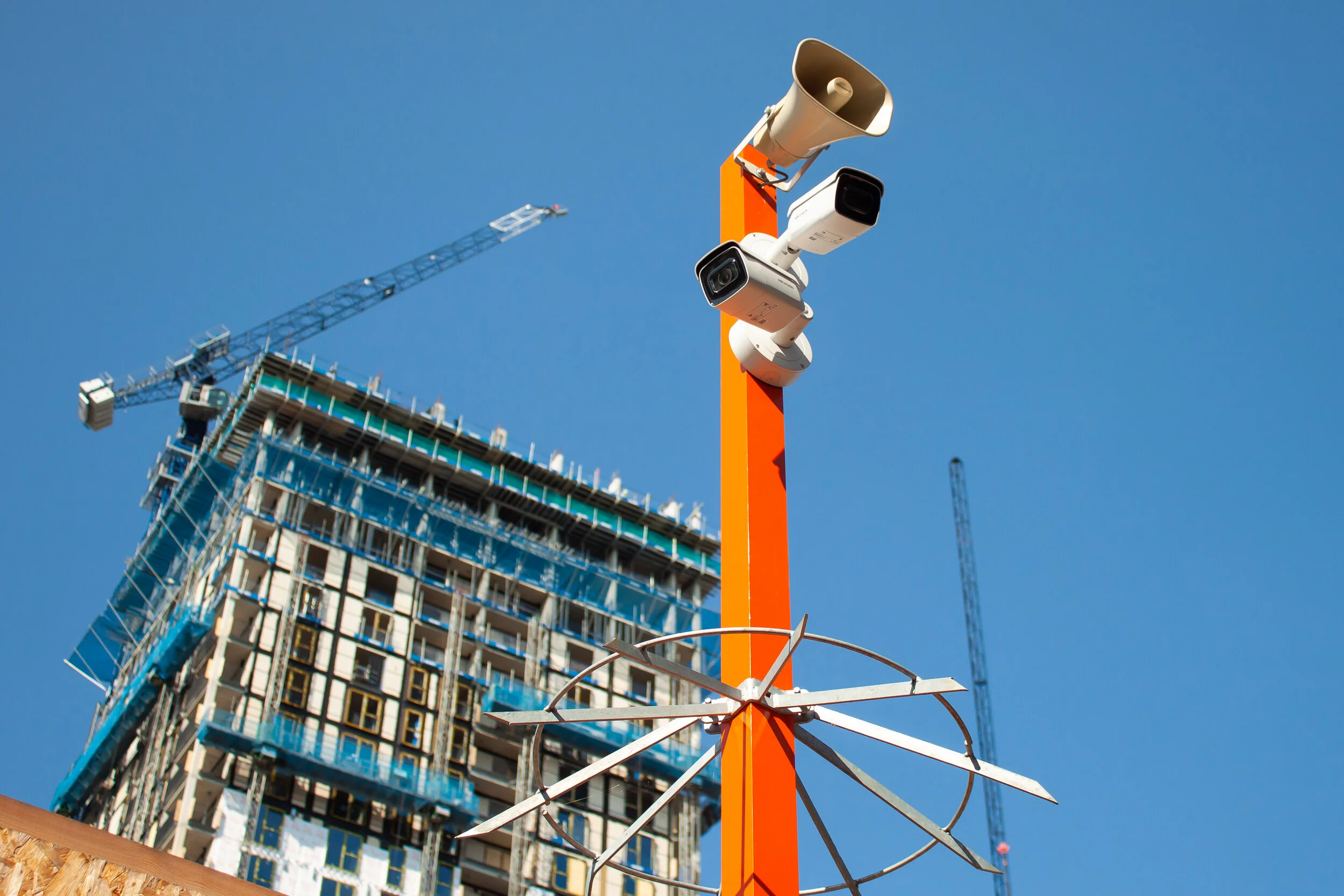 CCTV Orange Pole with Cameras 