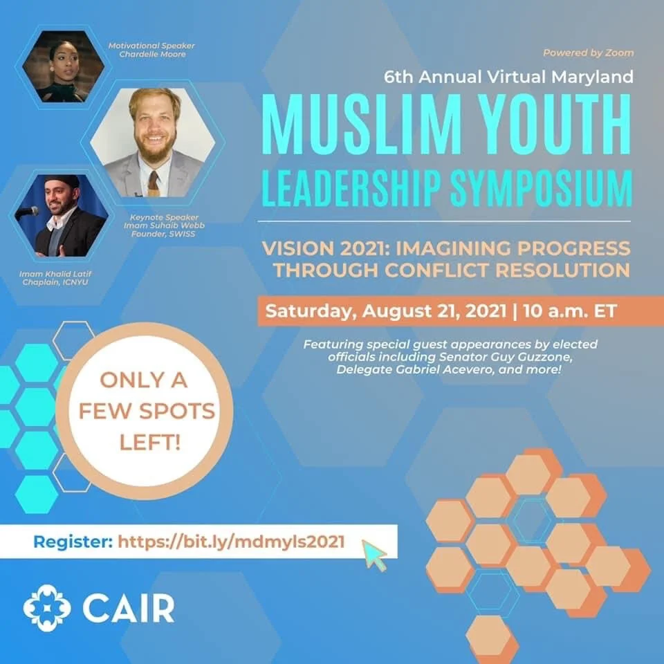 CHARDELLE MOORE TO SPEAK AT MARYLAND MUSLIM YOUTH LEADERSHIP SYMPOSIUM 
