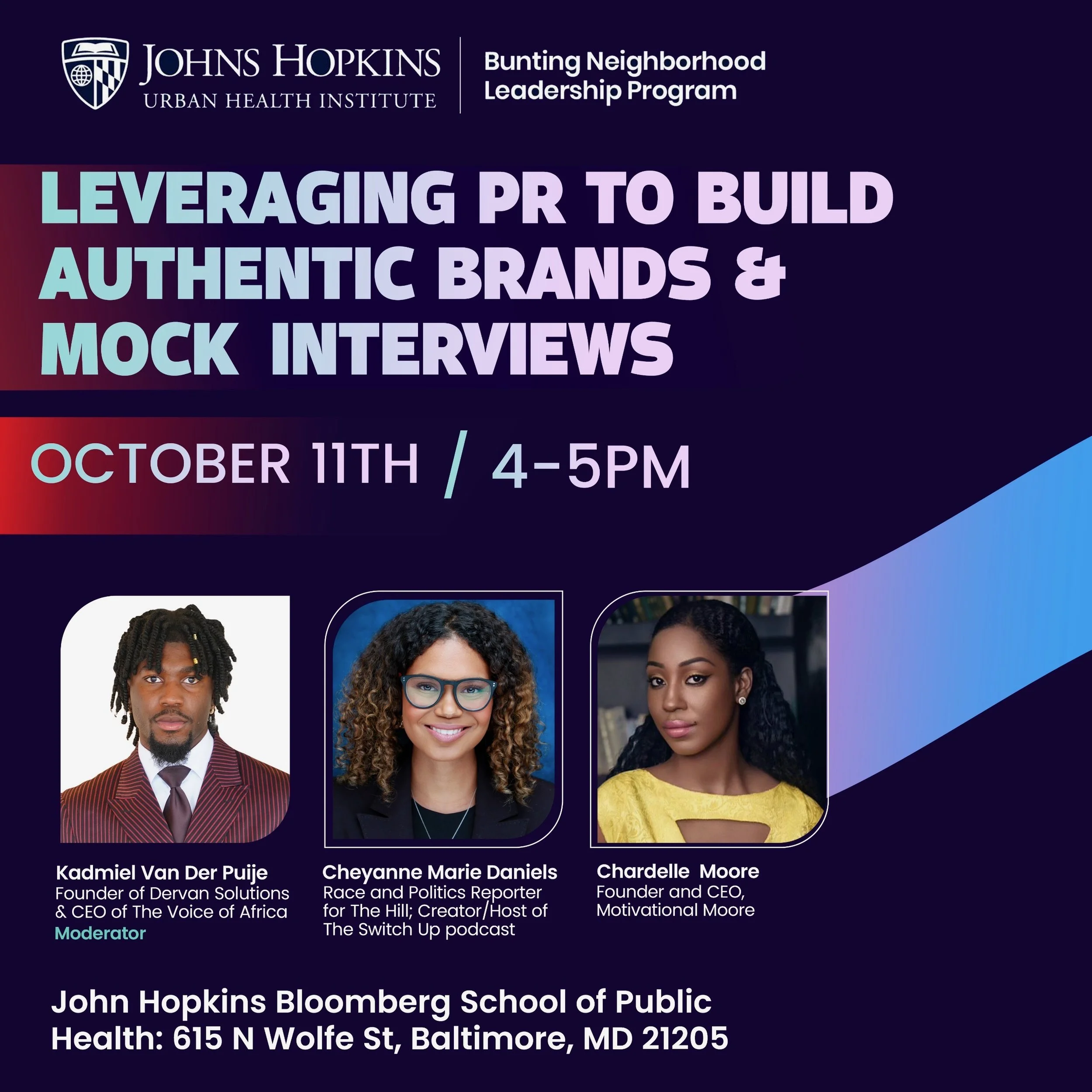 Chardelle Moore to Speak at Johns Hopkins Bloomberg School of Public Health