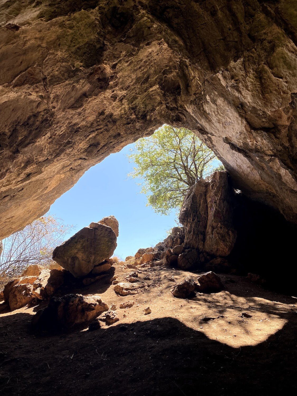 A photograph of the entrance to the Corycian Cave, as seen from the inside. Photograph taken by Erin Bernstein.