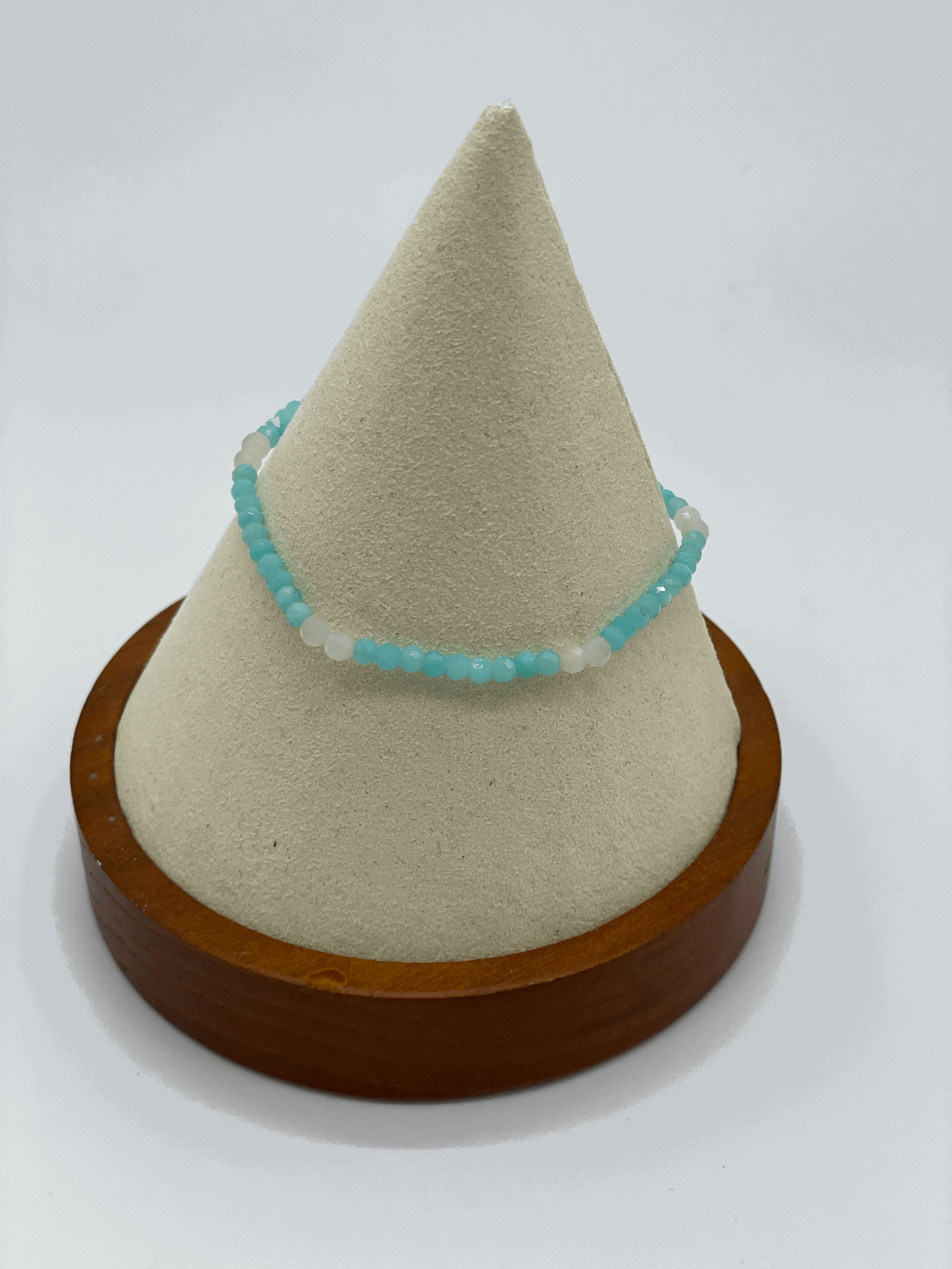 Amazonite and pink opal mini gem bracelet