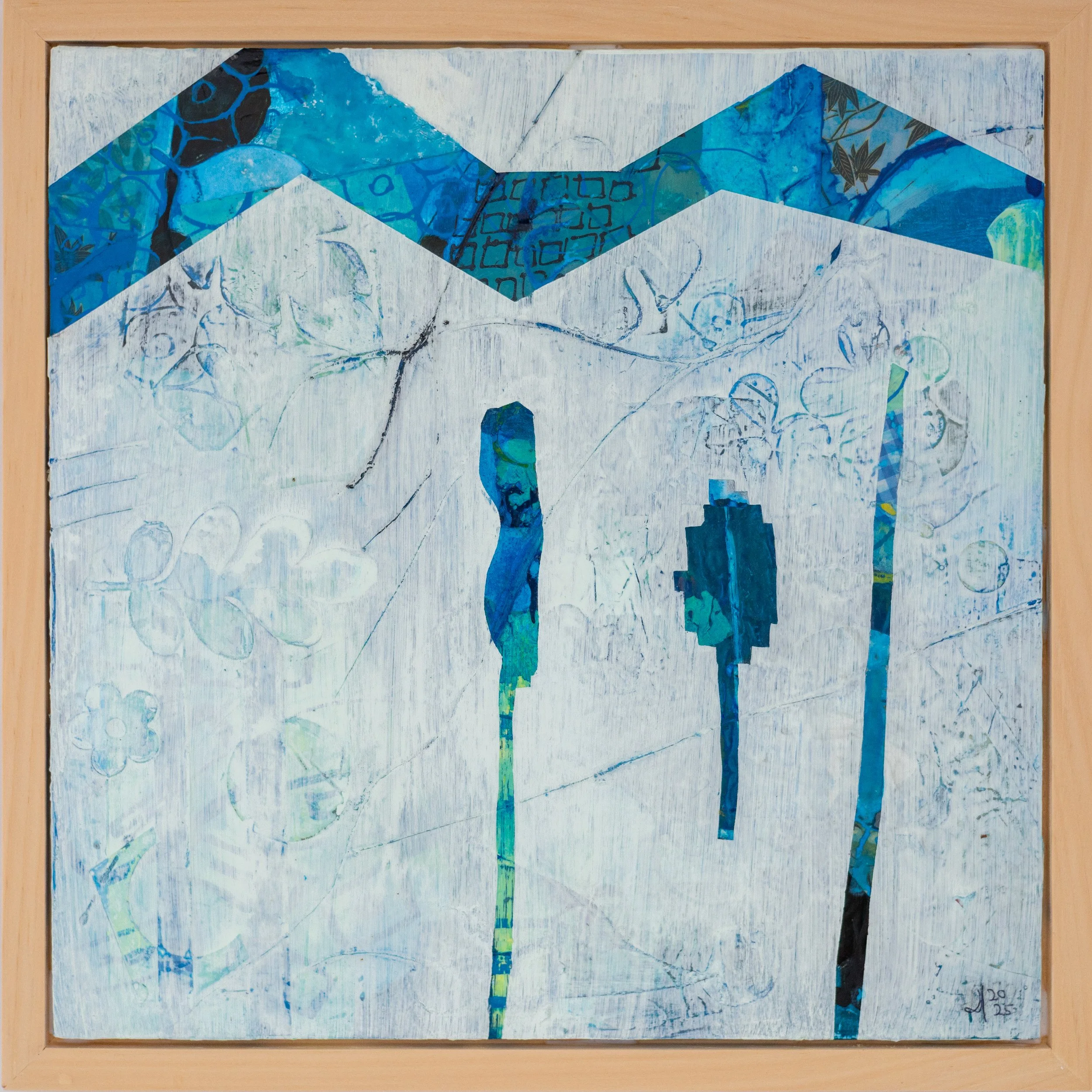 Blue Under Melted Snow, or Three Trees Running from a Mountain (available)