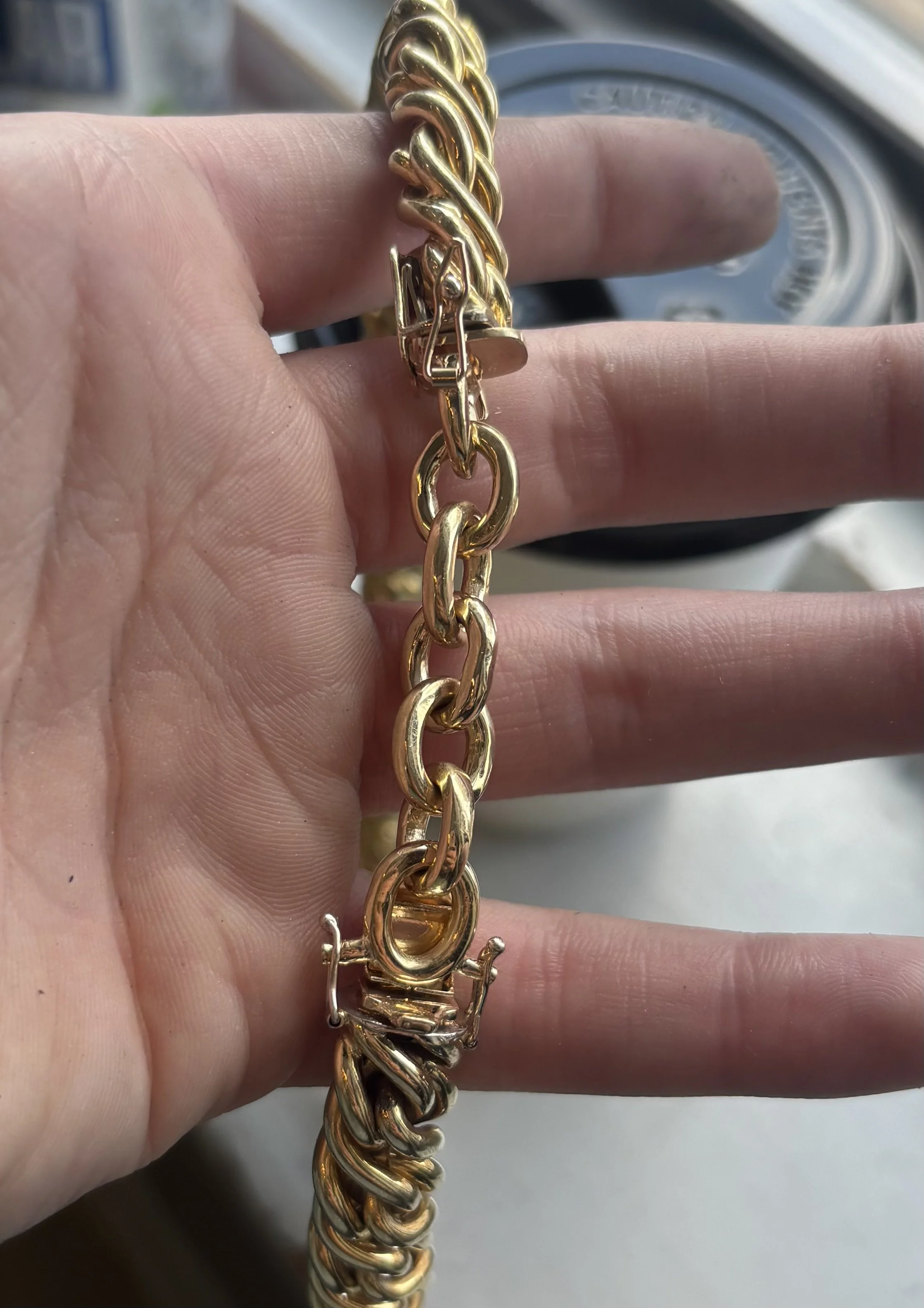  Hand-fabricated 14K yellow gold chain extender  