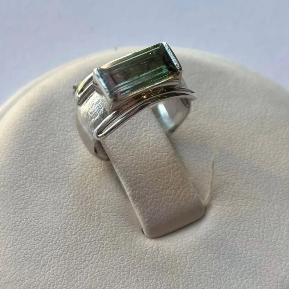  Watermelon tourmaline set in sterling silver 