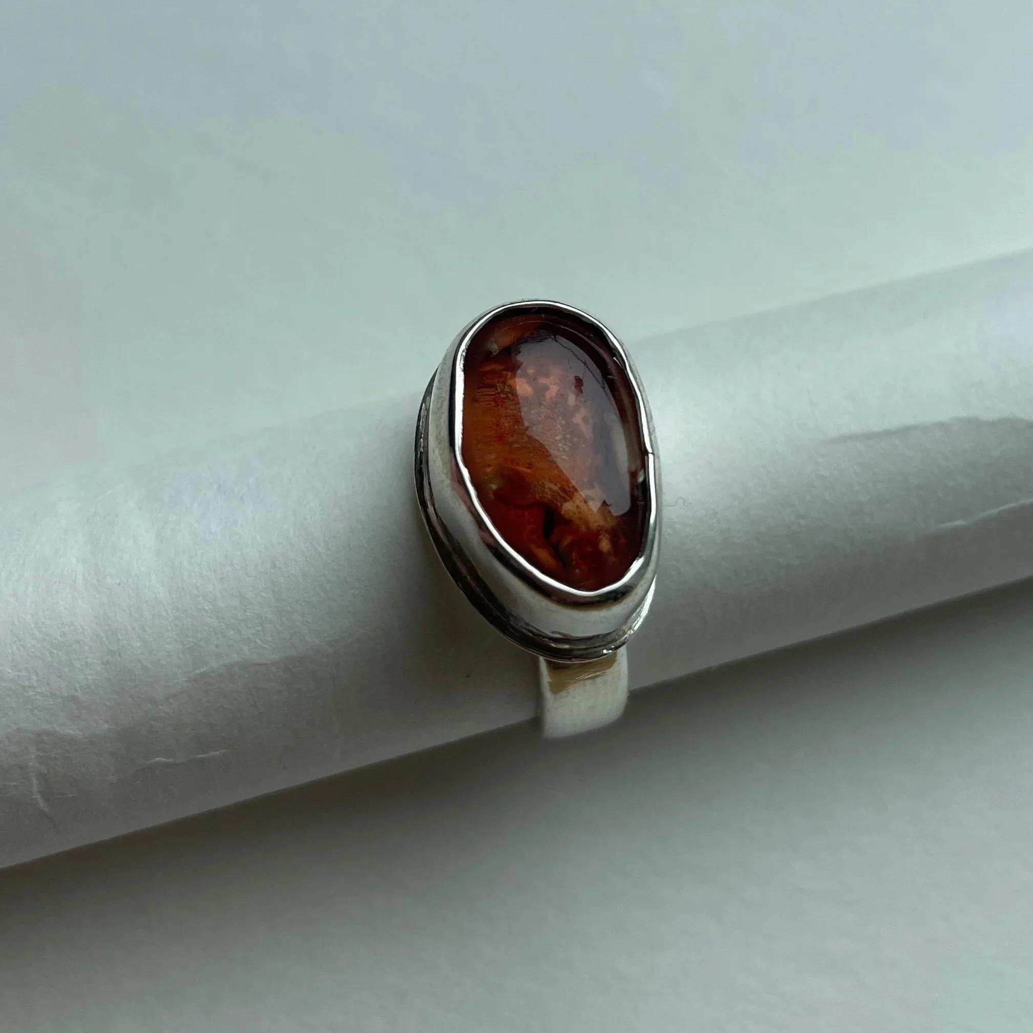  Maine crab shell set in sterling silver 