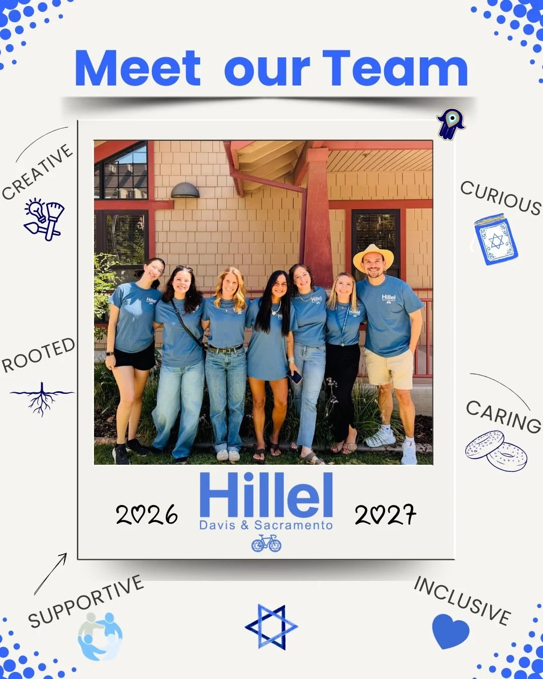 Meet our Hillel team! 🤩🎉 Swipe to learn more about everyone. Send some love in the comments! 💙