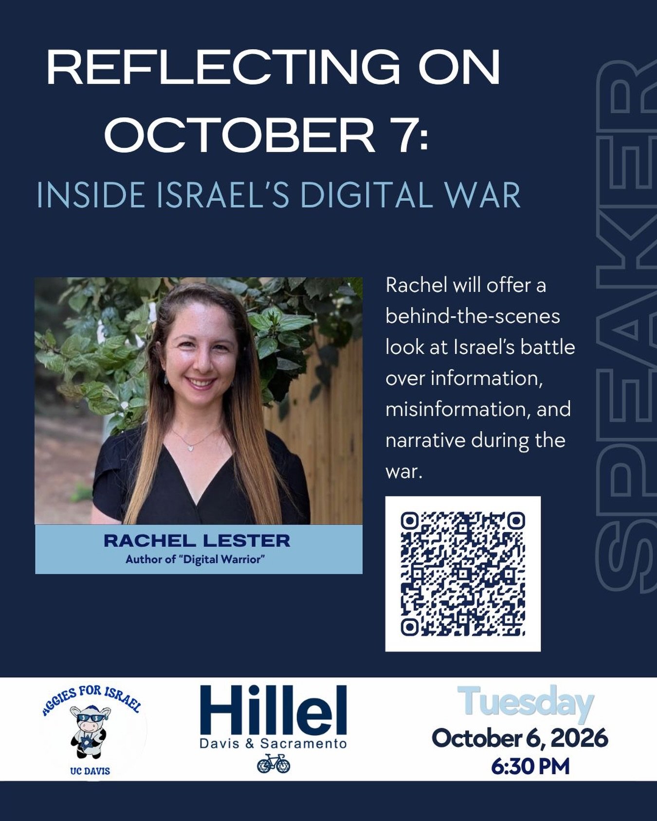 Join us for an important conversation with Rachel Lester as she shares a behind-the-scenes look at Israel&rsquo;s information landscape during the war, including misinformation and competing narratives. We hope to see you there!