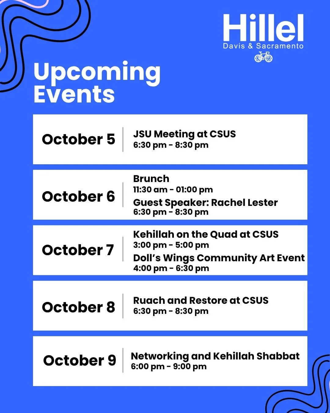 We have so many ways to get involved this week! Head to Hillel today for Tuesday Brunch, then join us this evening for a guest speaker. On Wednesday, join us for community and remembrance, with offerings and a welcoming space all day at Hillel House 