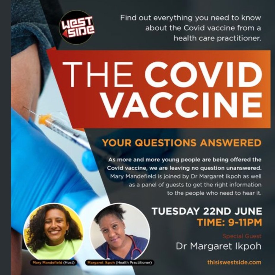 Hosted a special Covid vaccine show during the pandemic for Westside Radio