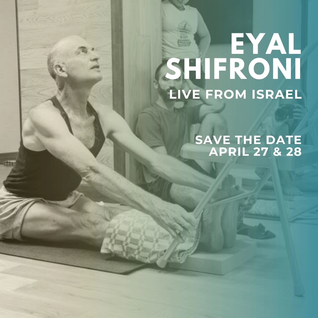 We're appreciative to have Eyal Shifroni joining us live from Israel for a virtual workshop.

Details and registration coming soon.

Save the date: April 27 &amp; 28

#yogadna #eyalshifroni #propsforyoga #props #iyengaryogaworldwide #iyengar #bksiyen