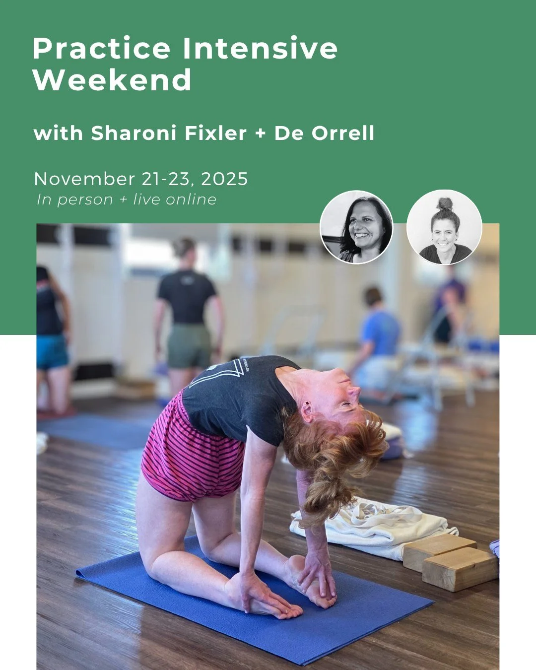 ✨ Practice Intensive Weekend with Sharoni Fixler + De Orrell ✨
Join us for a weekend of deep and dedicated practice with community 🦋

🔗 Link in bio to learn more

Evening restorative, rejuvenating morning openings, immersive pranayama and energizin