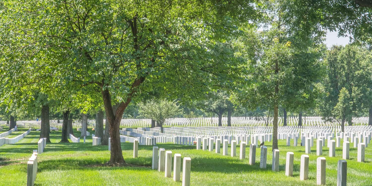 Arlington National Cemetery precisely placed monuments