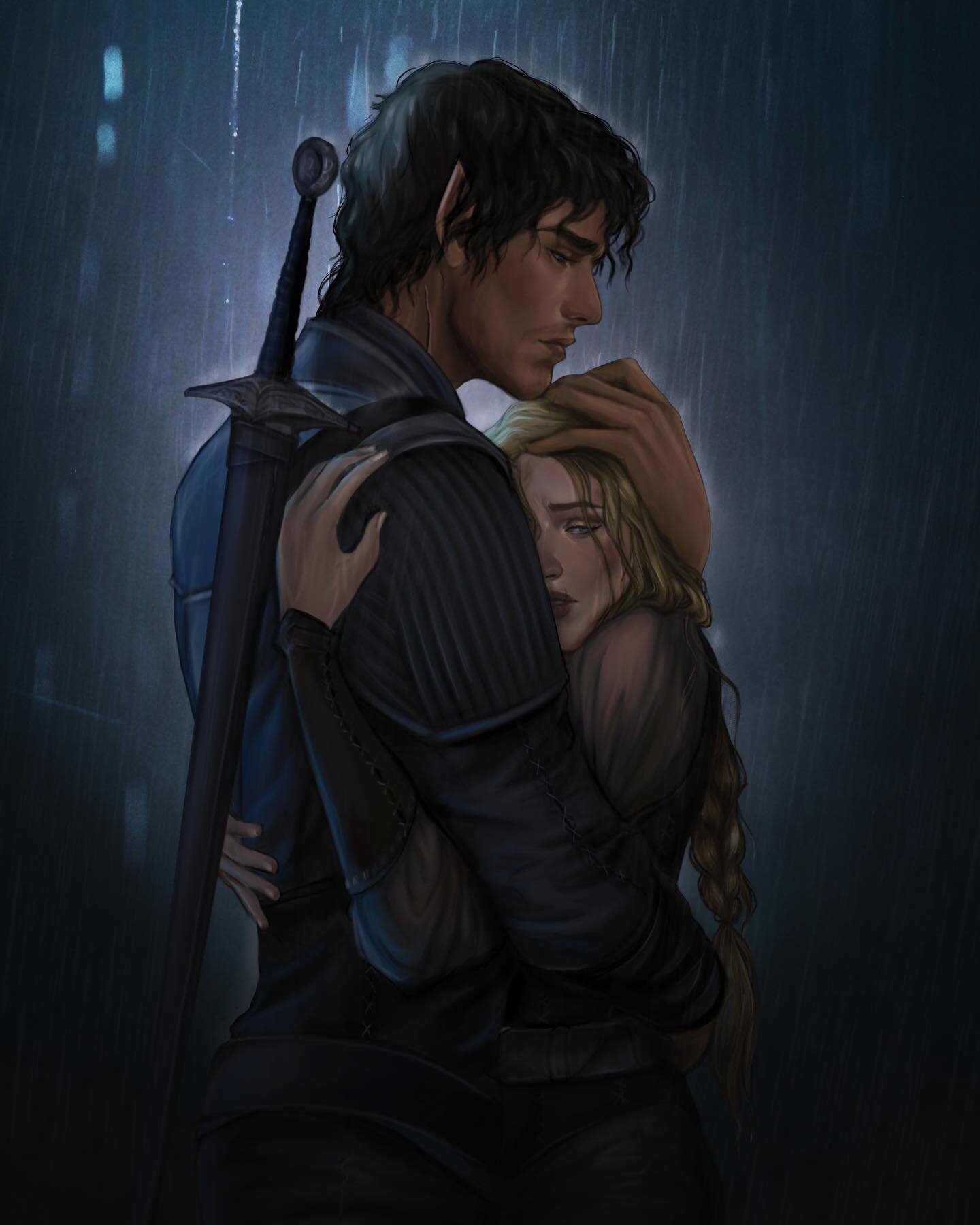 A commission of Holt and Zylah from A Legacy of Poison and Lies by @victoriajprice! Such a fun one because gosh do I love emotional reunions! 🤍
&bull;
#alegacyofpoisonandlies #victoriajprice #fantasybook #nabooks #fantasyart #faebooks #faecharacters