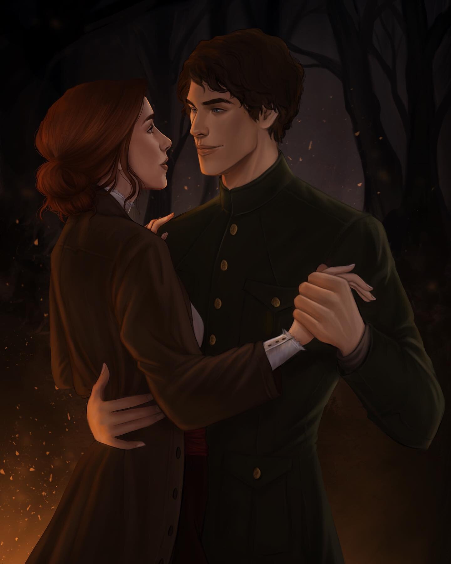 Kase and Hallie for @alli_earnest_writes from her series the Gate Chronicles (Cities of Smoke and Starlight and her upcoming Realms of Wrath and Ruin) 
I had a lot of fun with this piece (hello campfire vibes!)
&bull;
#realmsofwrathandruin #citiesofs