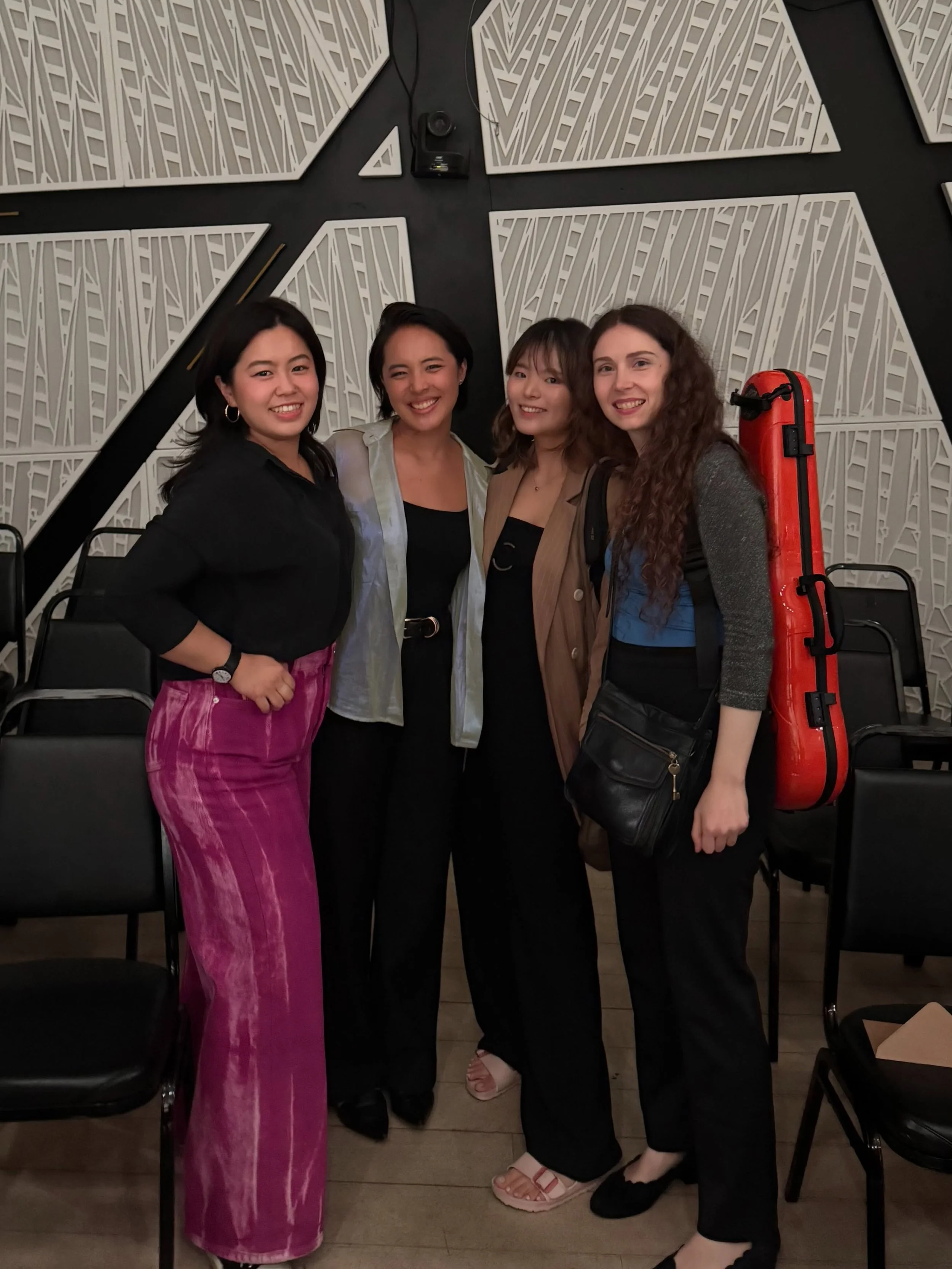 Kicking off fall @nationalsawdust with sweet new band friends, trio of composers, and old quartet mates (but missing @cinerdy). 💐Congratulations to @samn.johnson @alainajferris and @cinerdy for cool new works and premieres! And of course, big congra