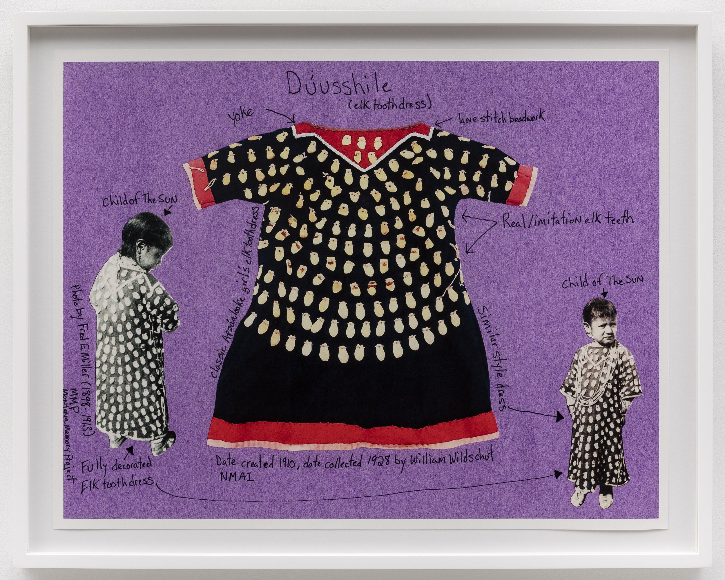   Set A: dúusshile (elk tooth dress); huxshé (glove); Biitawuásh (Chief Bell Rock); ispúuchihke (wedding blanket),  2023, Archival pigment print on Satin Photo Rag, 20.5 x 16 inches; 20.5 x 26.75 inches (papersize includes½ inch border), Edition 1 of