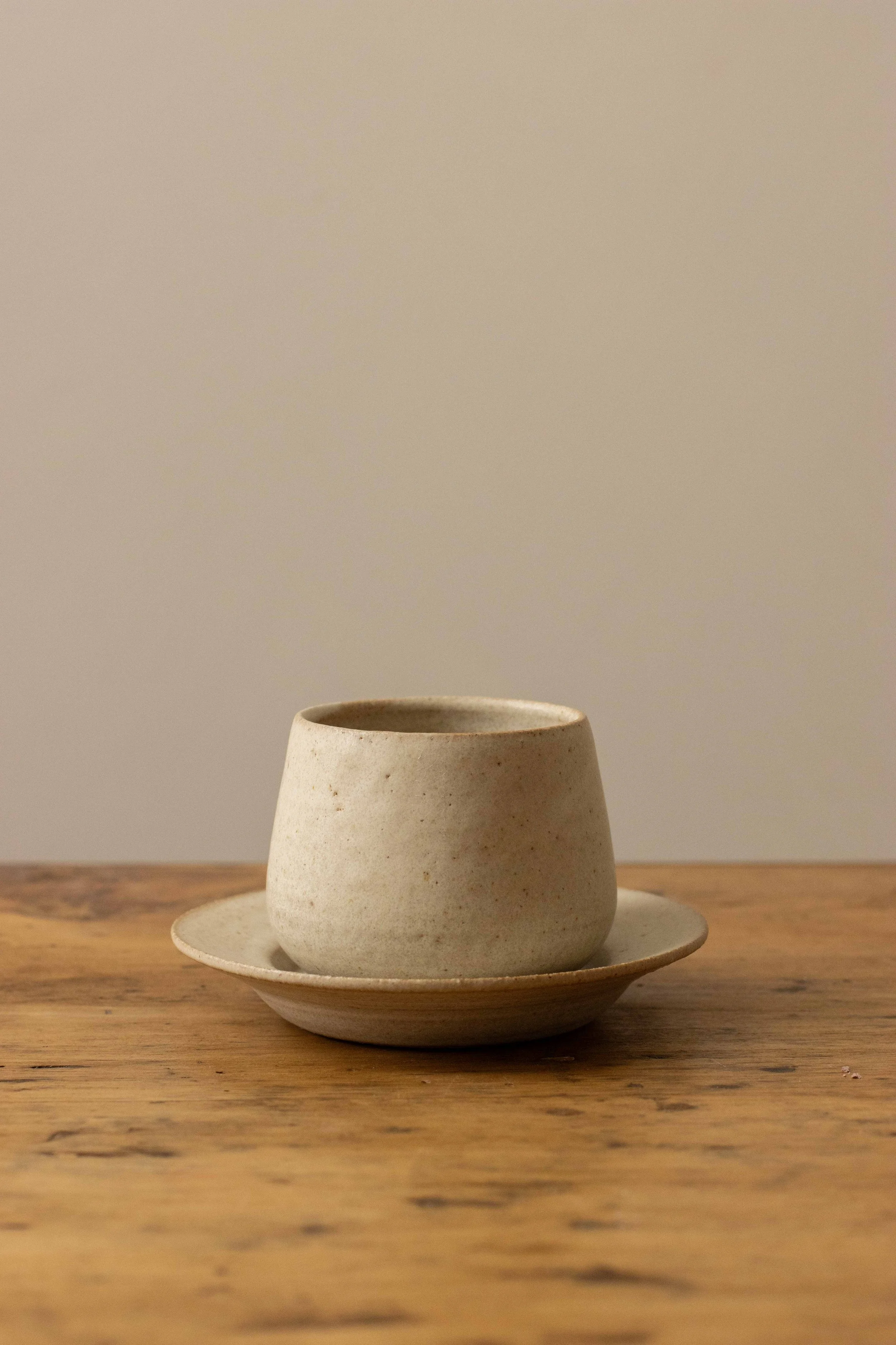 Cup and saucer in stone