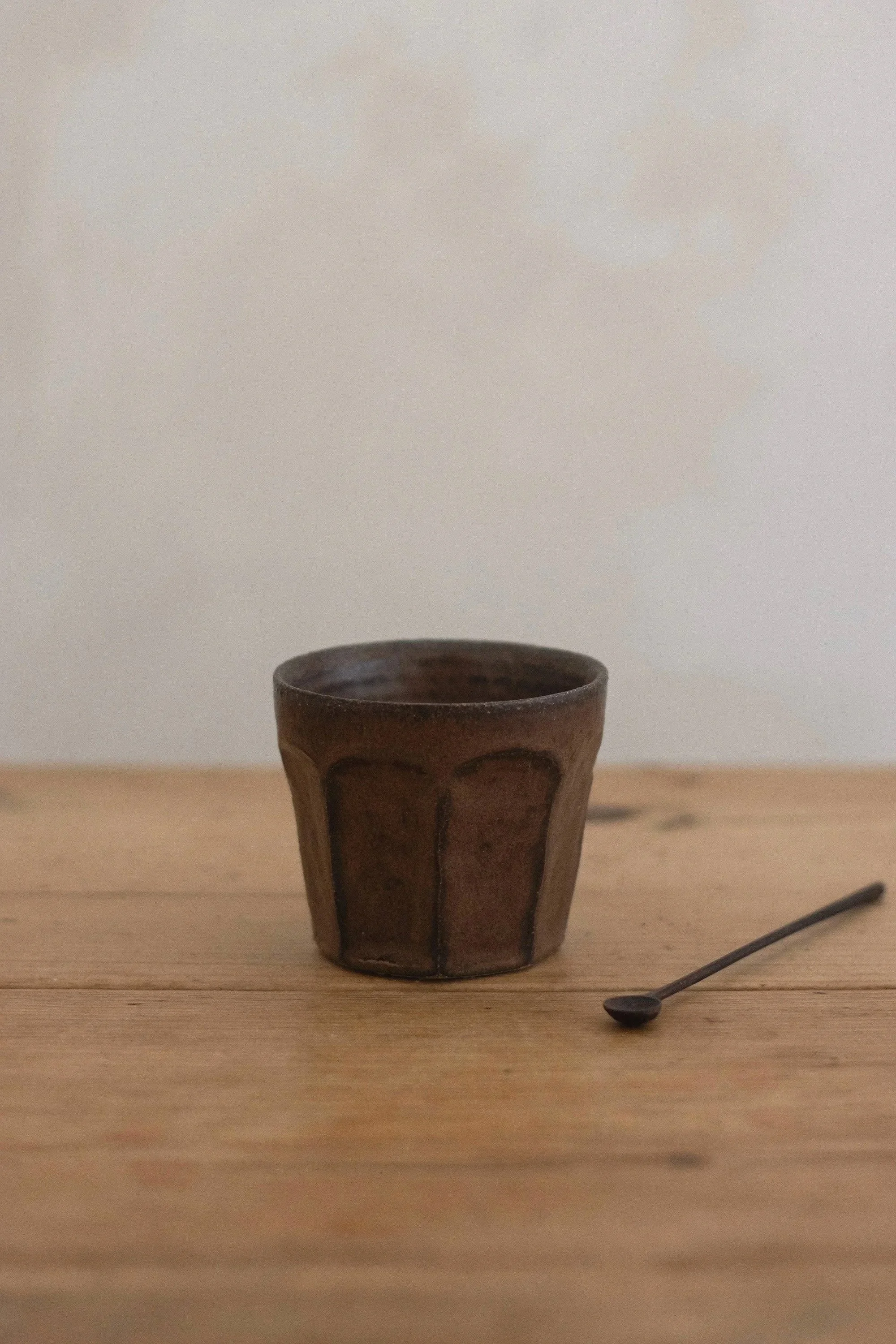 Faceted cup in bark
